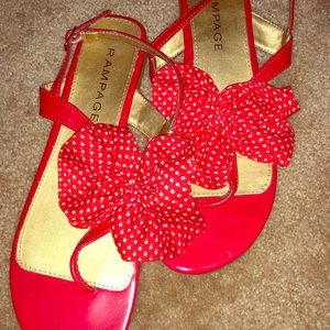 Red Rampage Bow Sandals